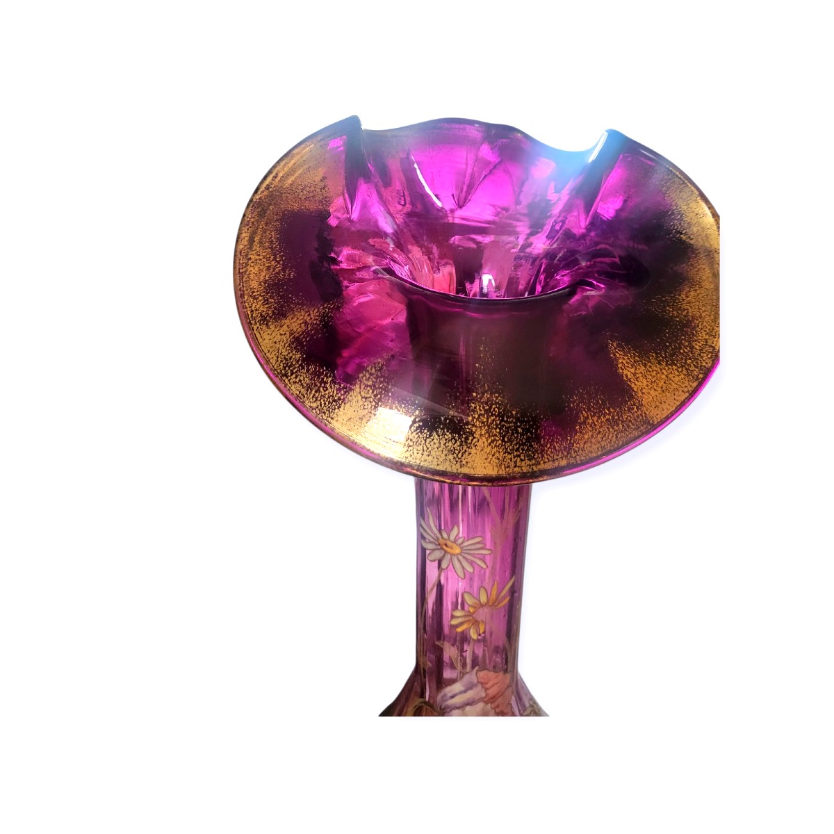 Vase de grande dimension en verre émaillé, Monjoye - XIXeme-photo-3