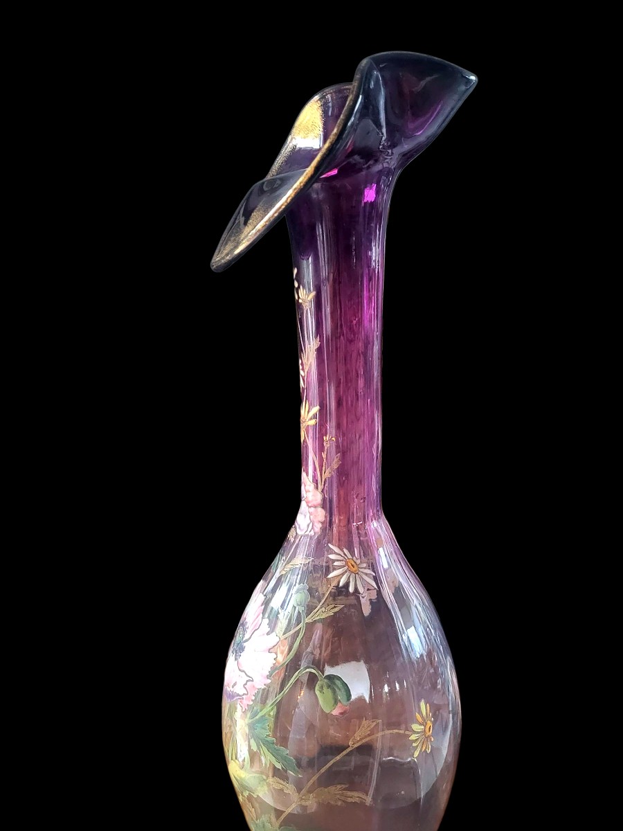 Vase de grande dimension en verre émaillé, Monjoye - XIXeme-photo-1