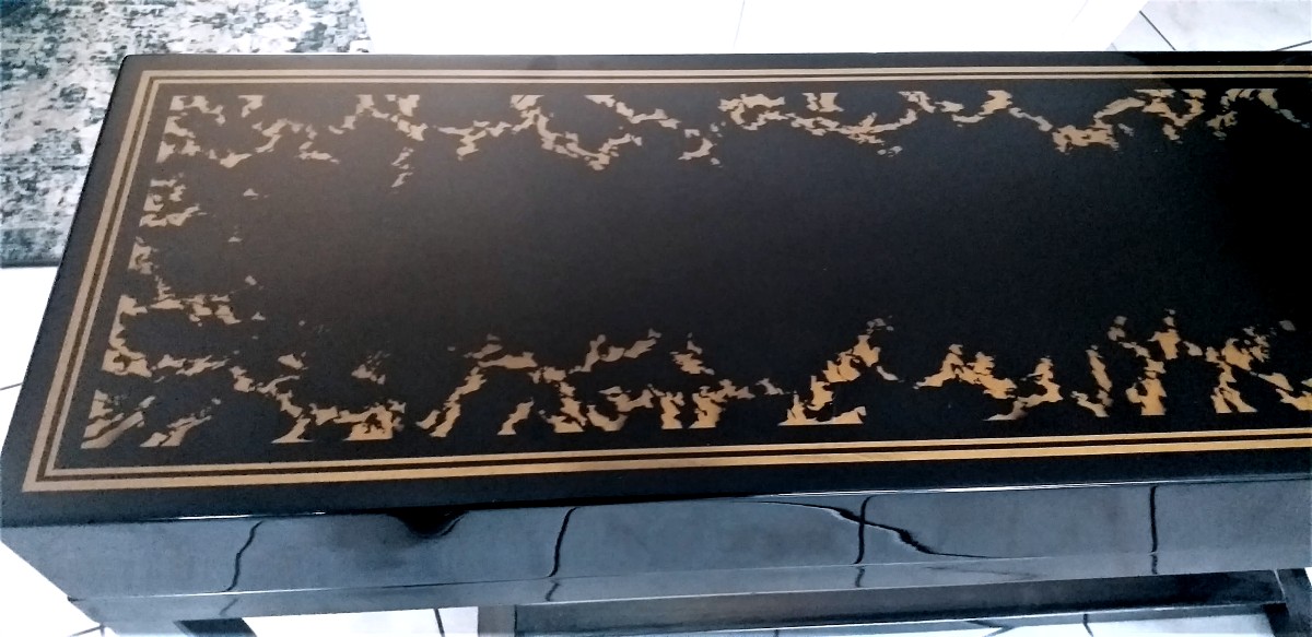 Console en laque noire, art deco- XXeme-photo-4