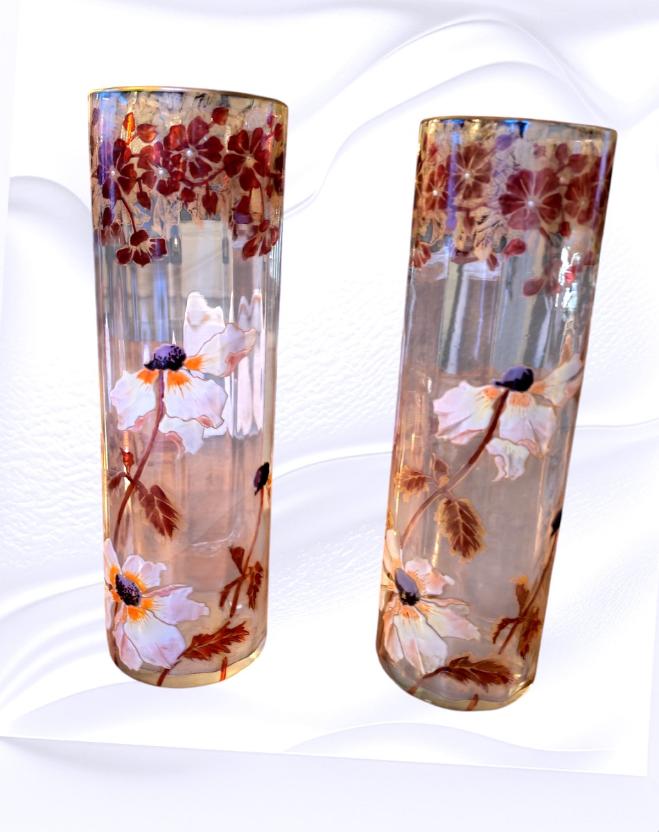 Pair Of Montjoie Vases, Art Nouveau Style - 20th Century