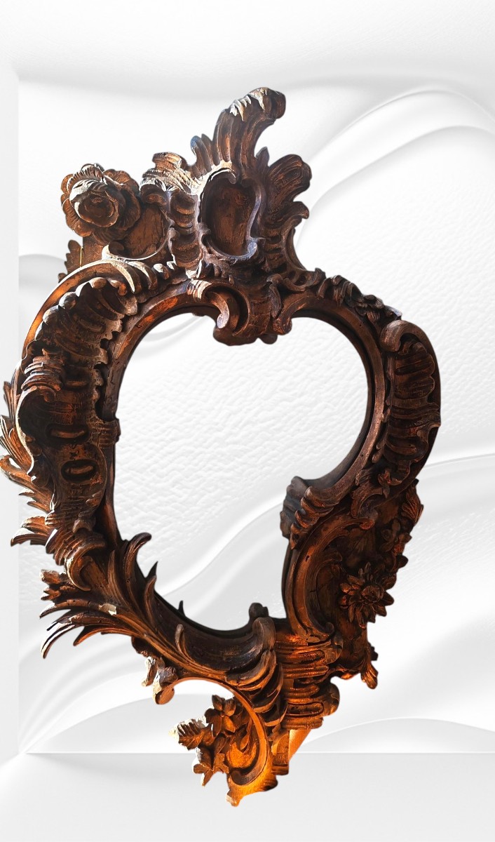 Miroir baroque, bois massif XVIIIeme-photo-2