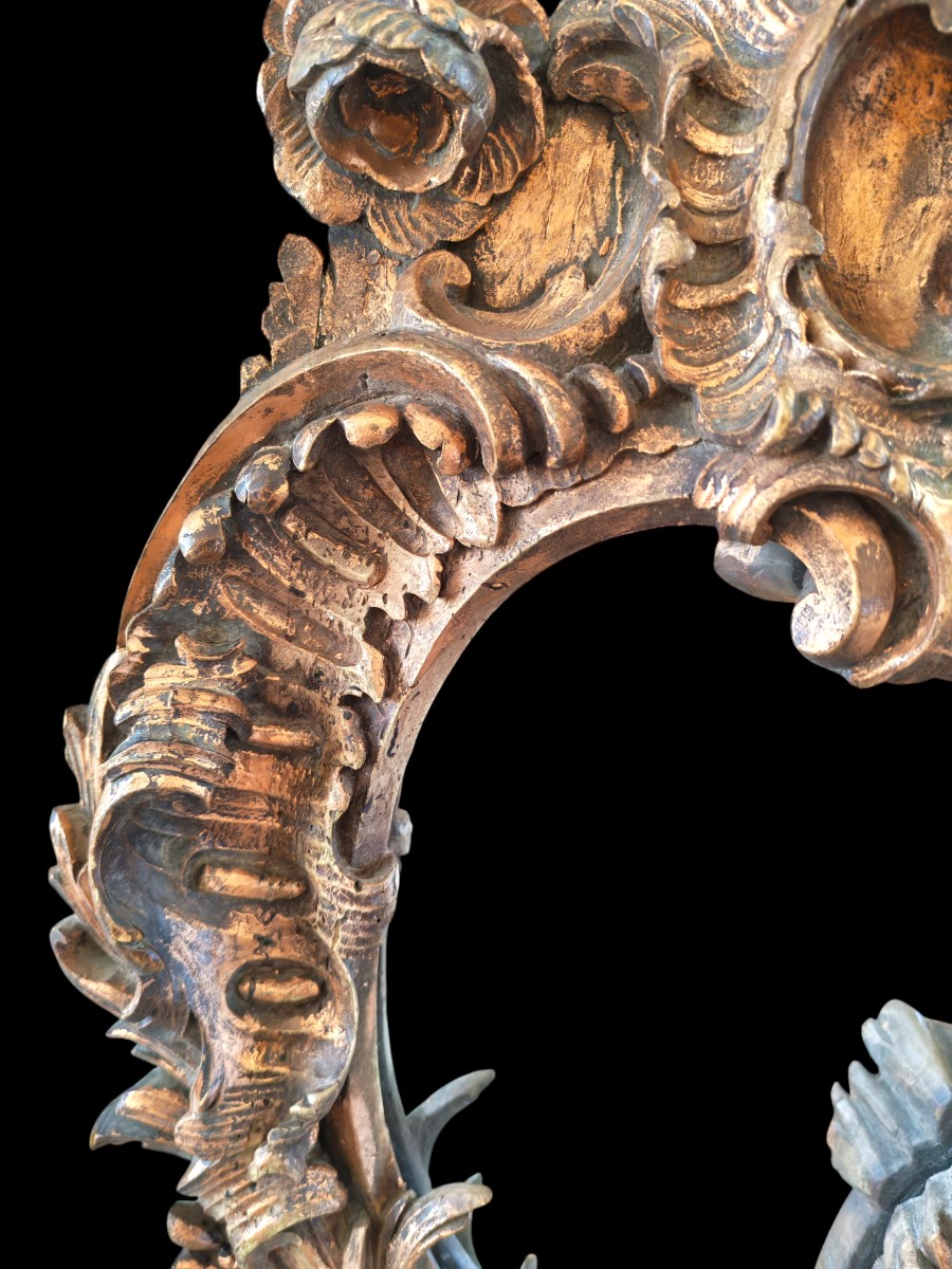 Miroir baroque, bois massif XVIIIeme-photo-3