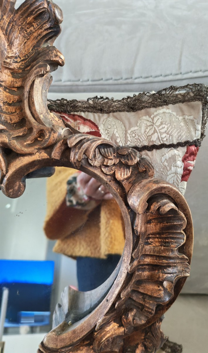 Miroir baroque, bois massif XVIIIeme-photo-4