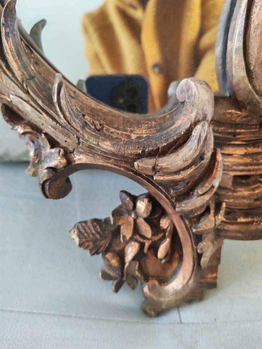 Miroir baroque, bois massif XVIIIeme-photo-2