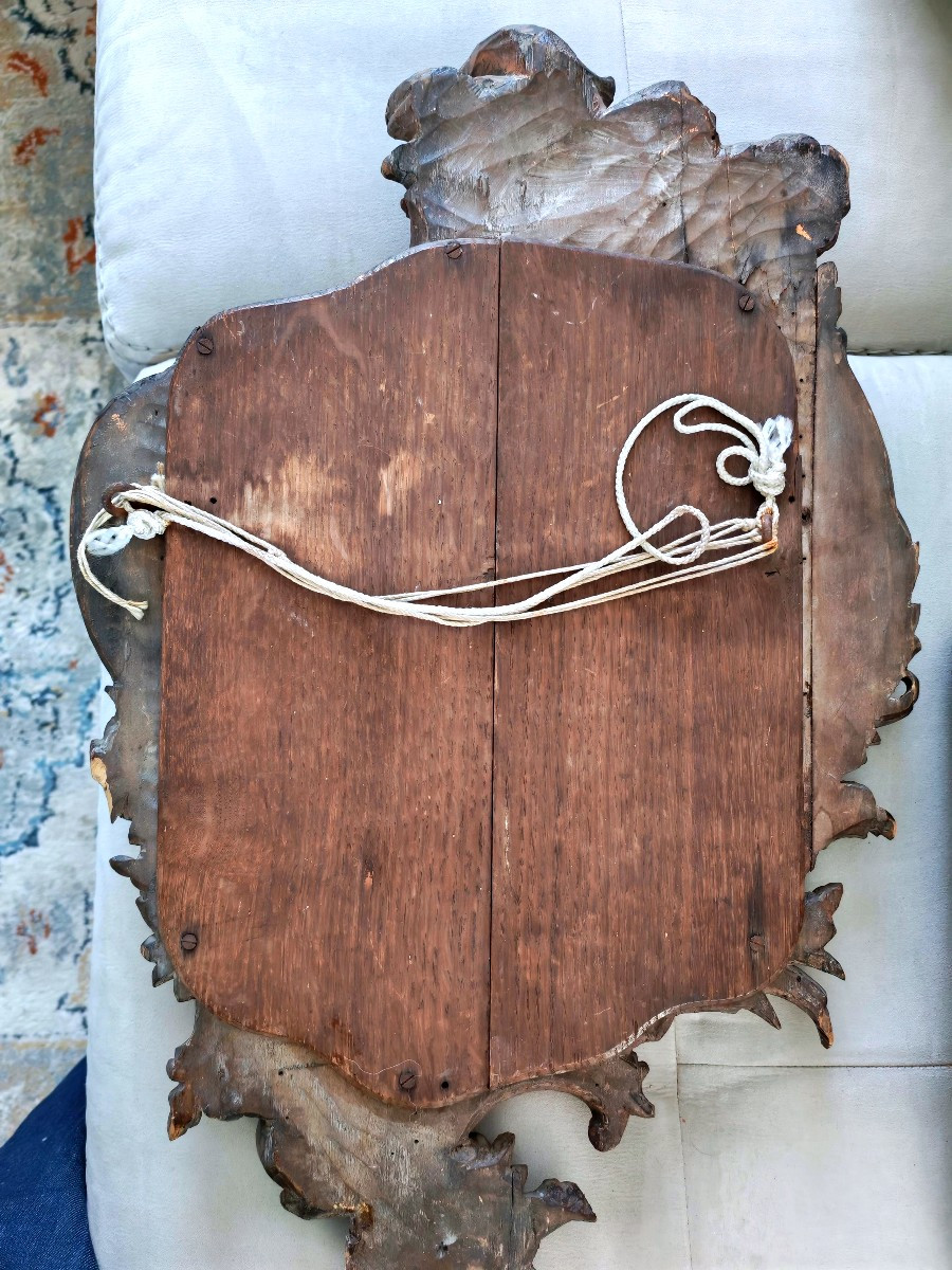 Miroir baroque, bois massif XVIIIeme-photo-3
