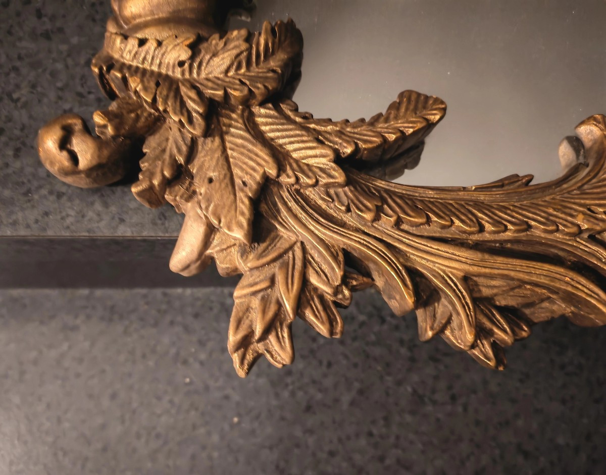 Miroir en bois doré de style baroque d époque XIXeme -photo-4