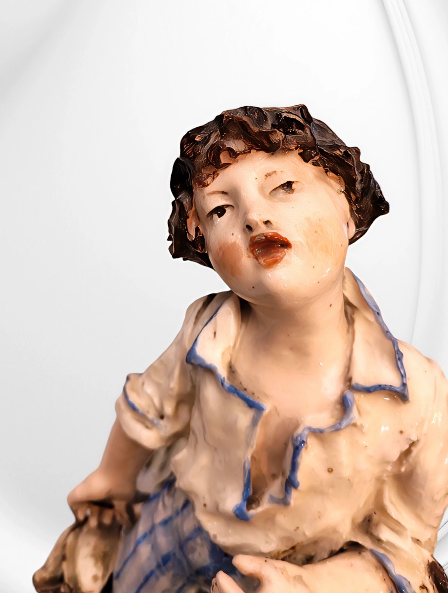 Pair Of Figurative Porcelain Vases From Montigny-sur-loing, 19th Century -photo-2