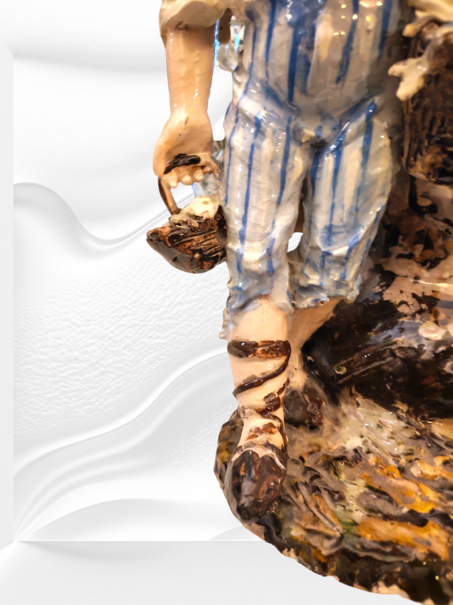 Pair Of Figurative Porcelain Vases From Montigny-sur-loing, 19th Century -photo-3