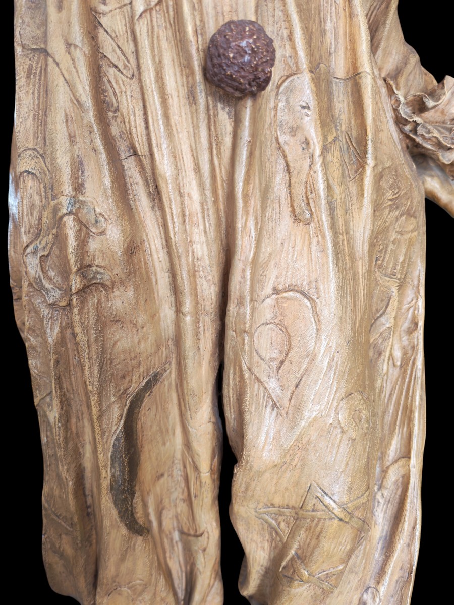 Importante sculpture en terre cuite signeeGoldscheider de Vienne représentant Pierrot XIXeme -photo-7