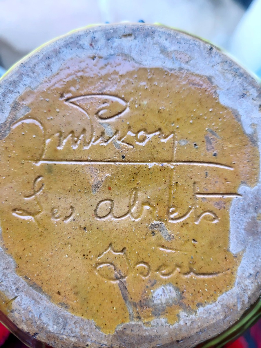 Vase élancé et décors graphiques émaillé en relief de Martial Pivon 1930-photo-3