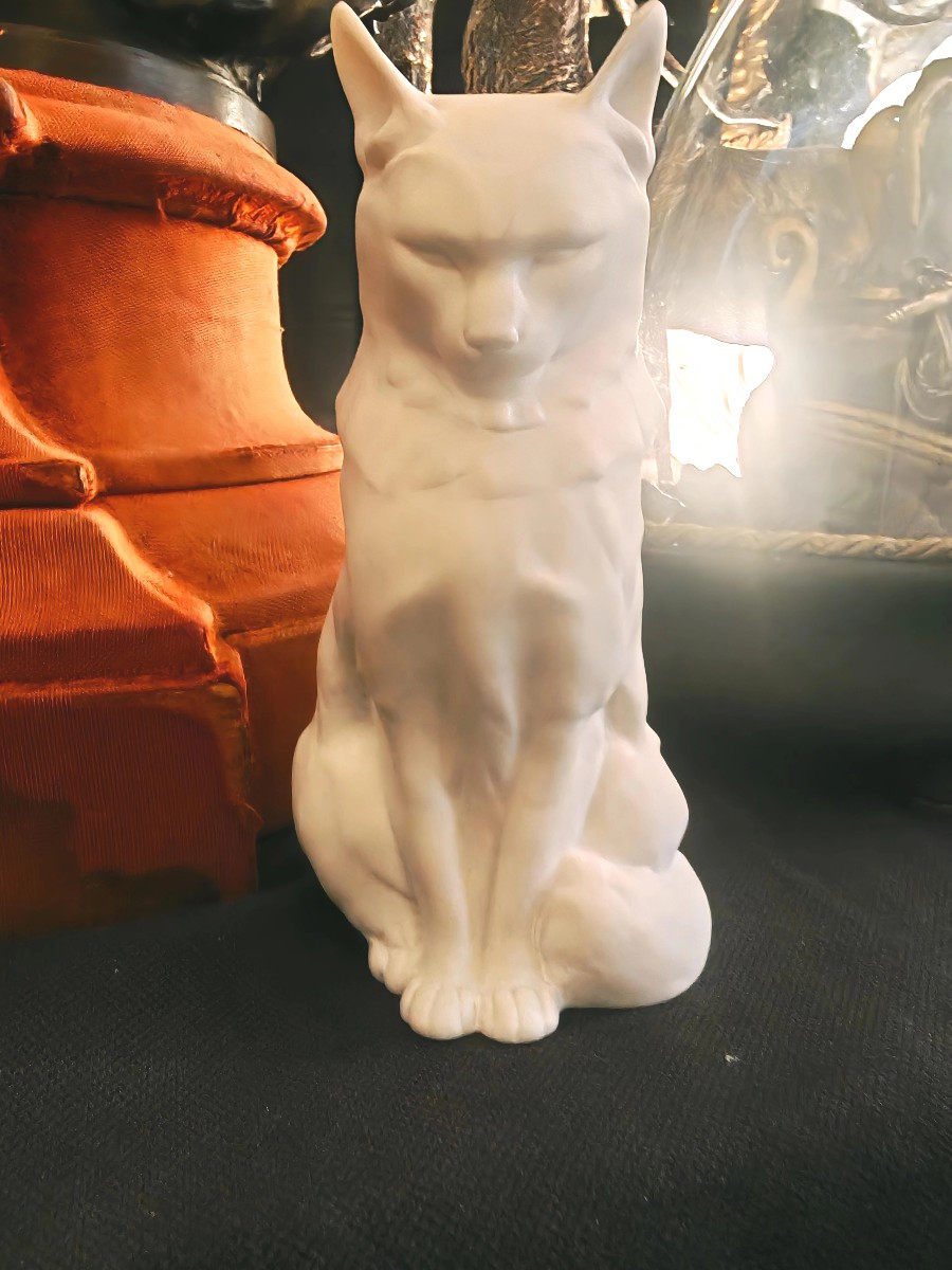 Edouard- Marcel SANDOZ chat assis numero 2 biscuit de Sèvres -photo-2