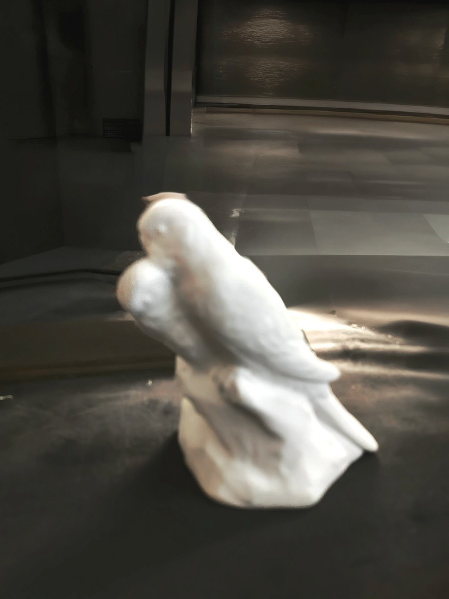 Edouard-marcel Sandoz "the Parakeets" Sèvres Biscuit Porcelain, Signed -photo-2