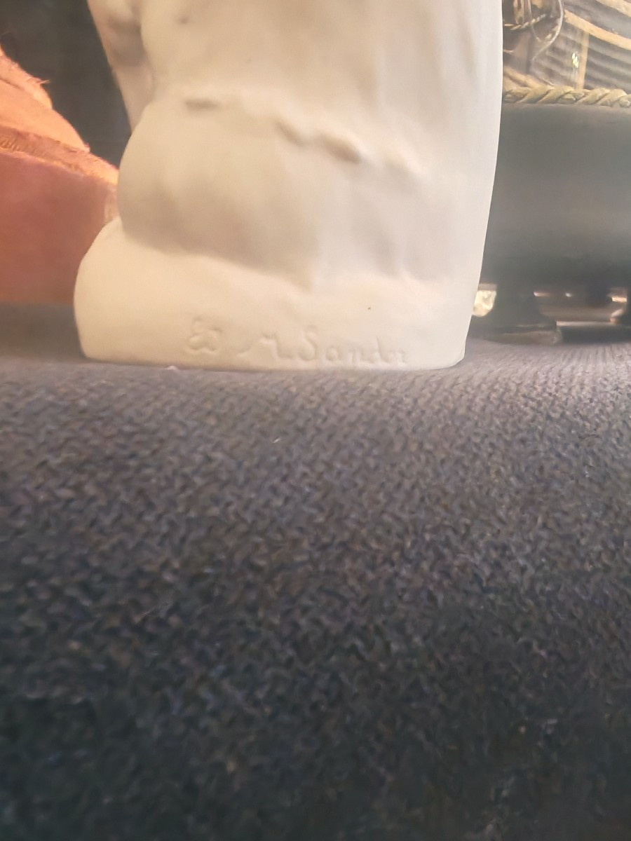 Edouard-marcel Sandoz "the Parakeets" Sèvres Biscuit Porcelain, Signed -photo-3