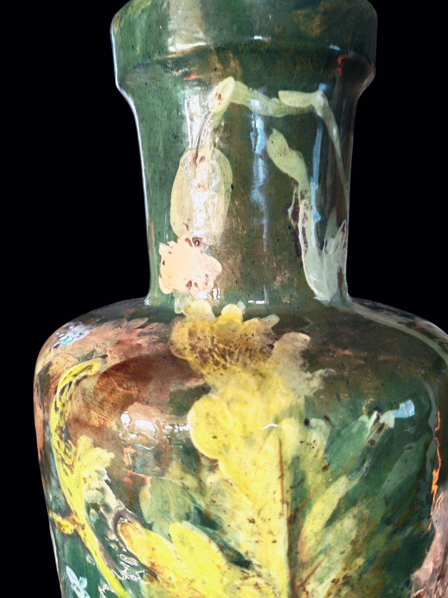 Baluster Vase. Montigny-sur-loing, 19th Century-photo-3