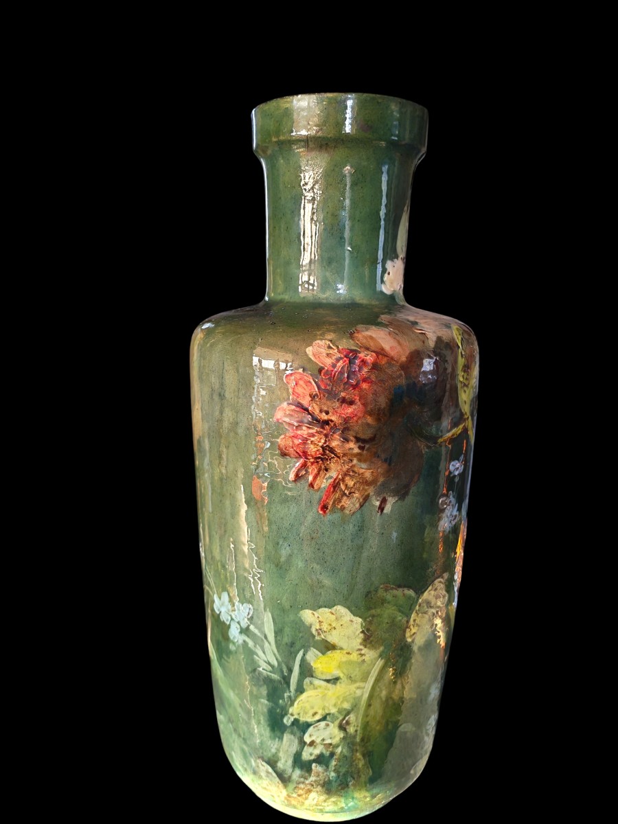 Baluster Vase. Montigny-sur-loing, 19th Century-photo-3