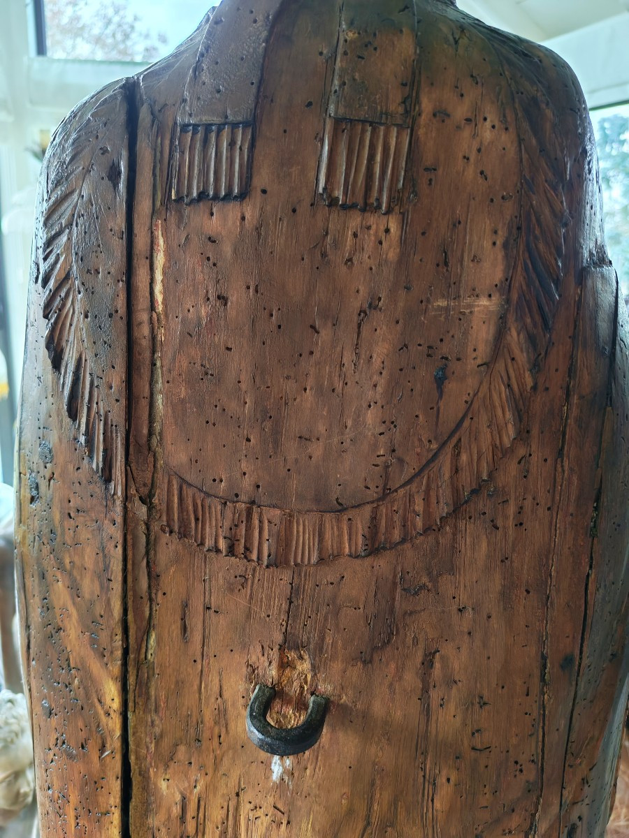 Solid Wood Sculpture Carved From A 17th-century Bishop Envoyer Des Commentaires-photo-8