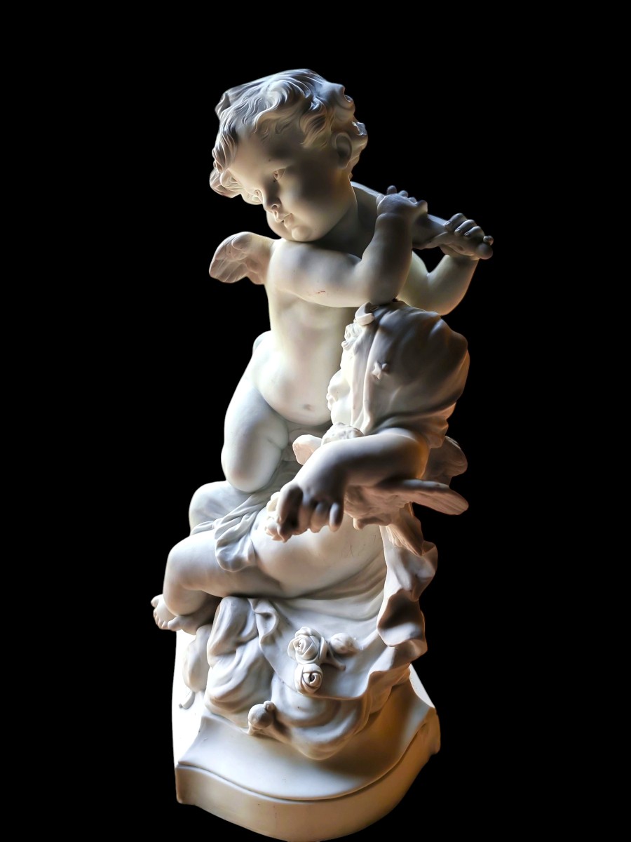 Sculpture Cookie Mat Le Jour La Nuit Signed Itasse 19th Century-photo-3