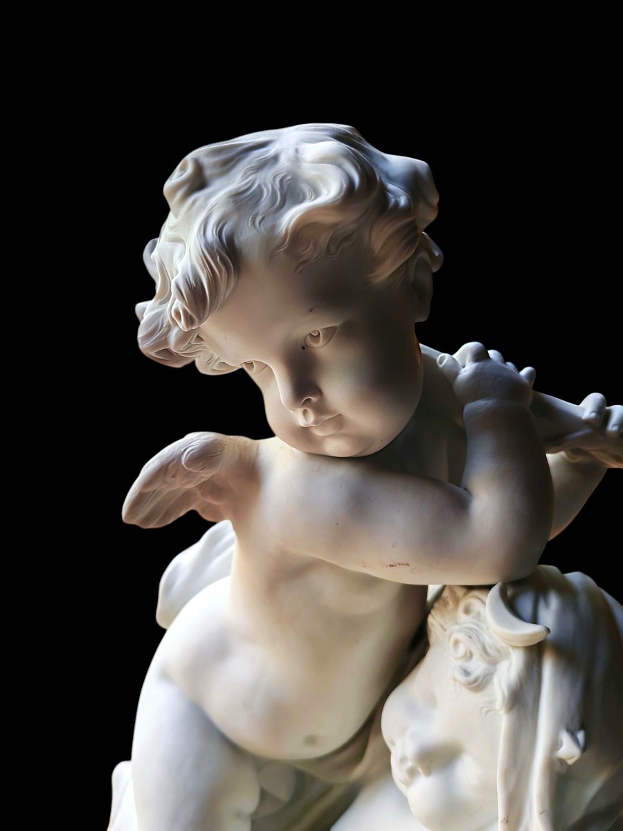 Sculpture Cookie Mat Le Jour La Nuit Signed Itasse 19th Century-photo-2