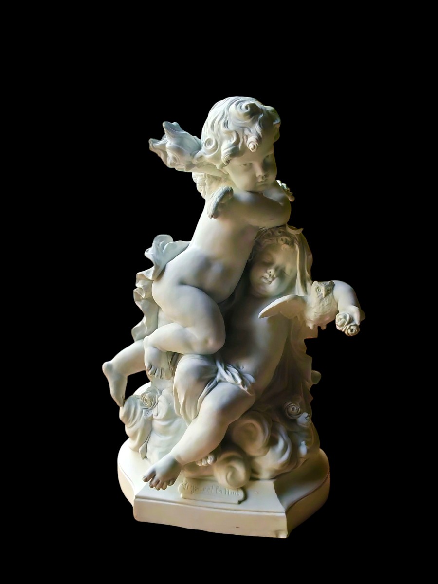 Sculpture Cookie Mat Le Jour La Nuit Signed Itasse 19th Century