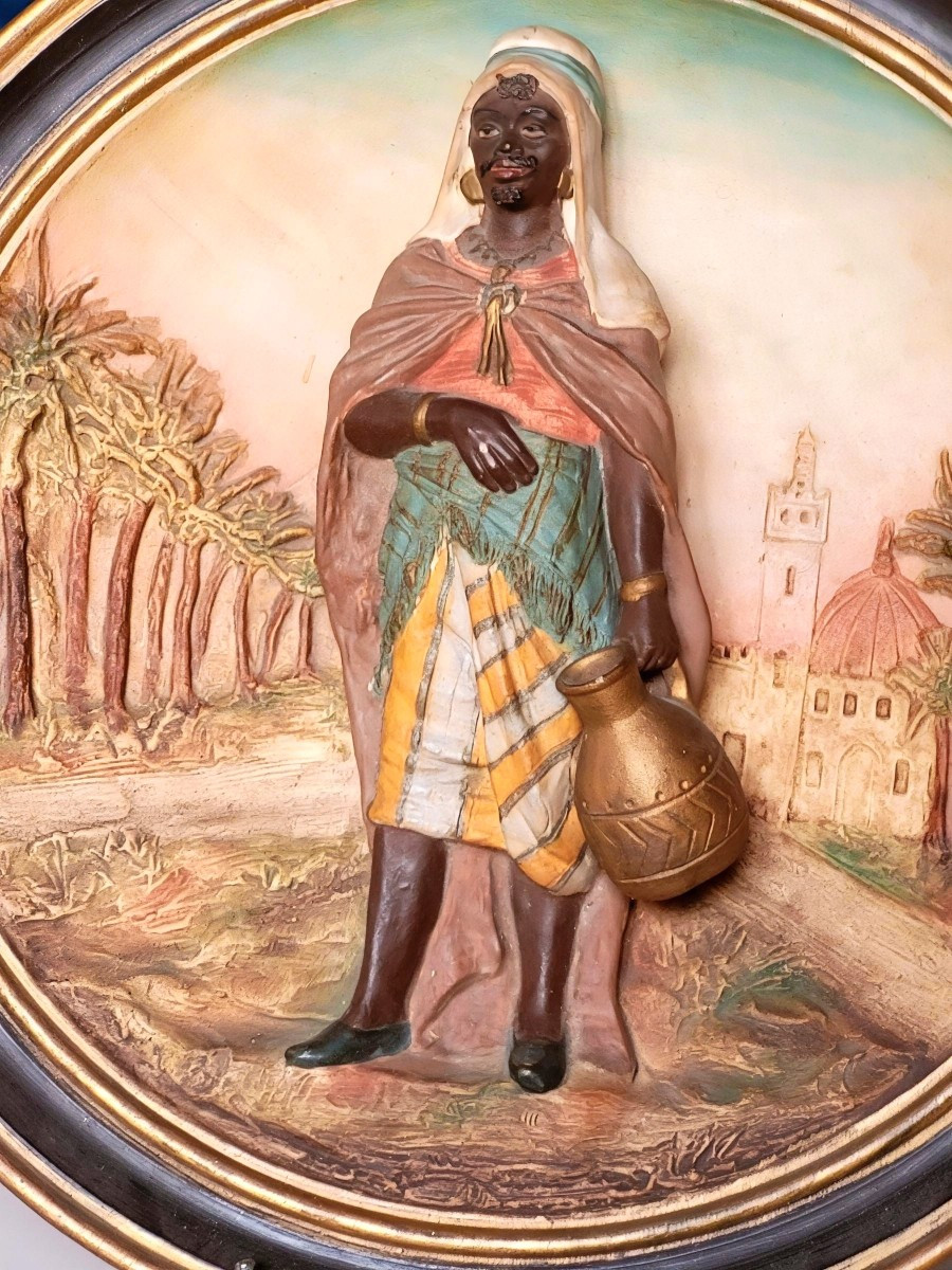 Pair Of Orientalist Pendants, Goldscheider 19th Century-photo-3