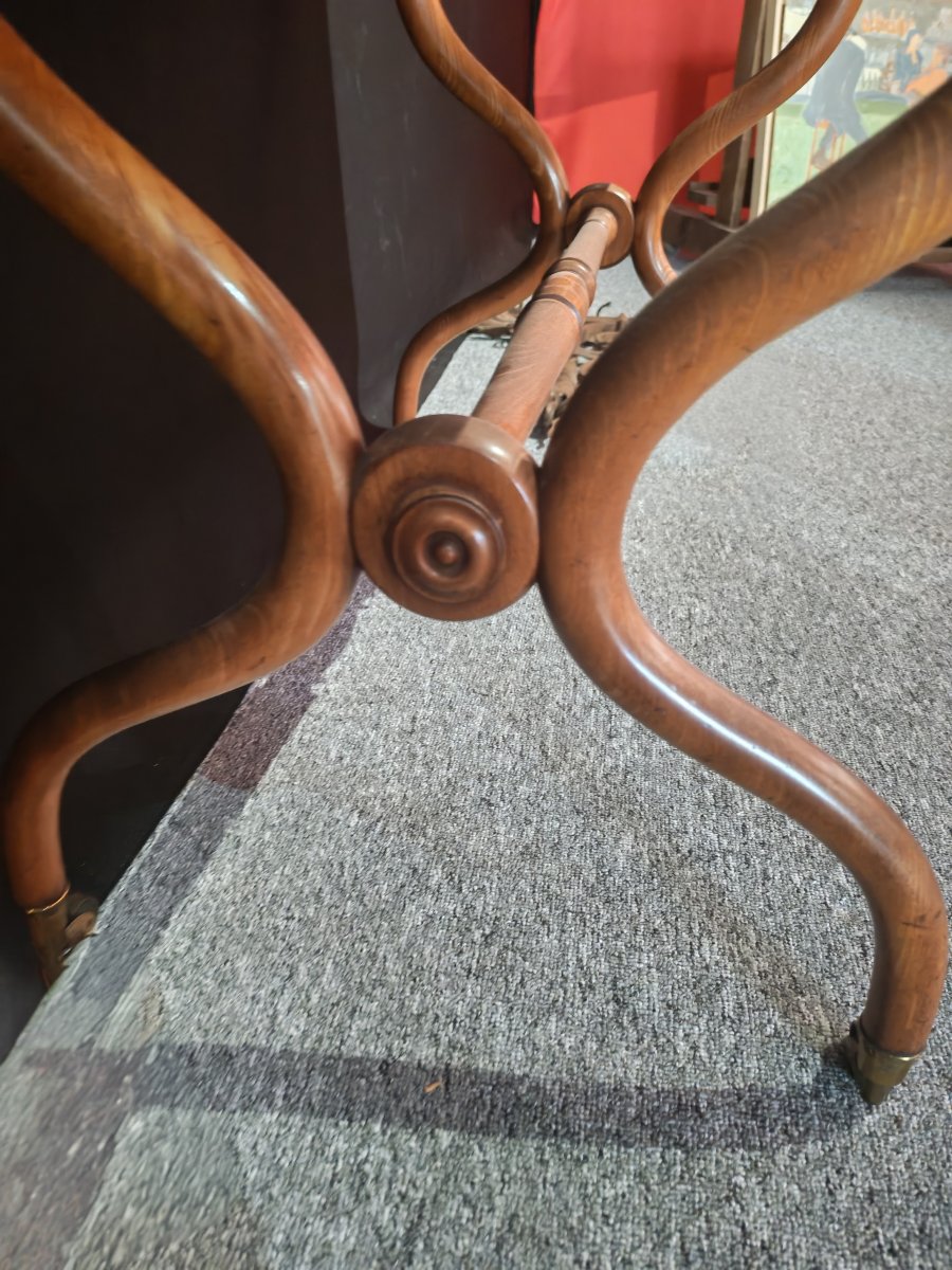 Neoclassical Side Table In Elm Burl, 19th Century-photo-4