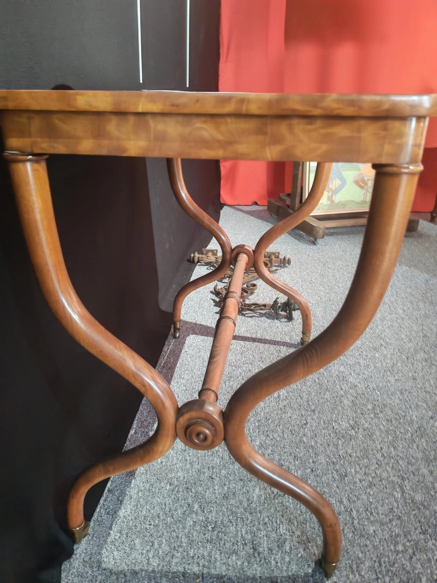 Neoclassical Side Table In Elm Burl, 19th Century-photo-1