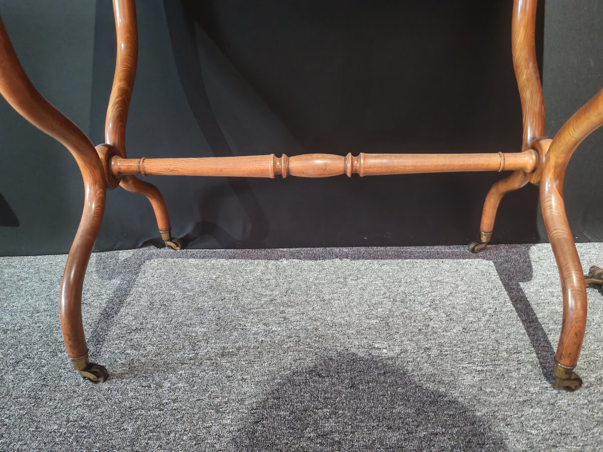 Neoclassical Side Table In Elm Burl, 19th Century-photo-2