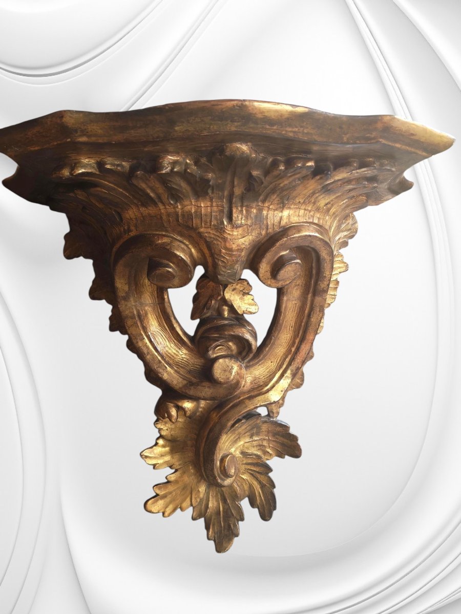 Importante console d applique XVIIIeme dorure a la feuille d or-photo-2
