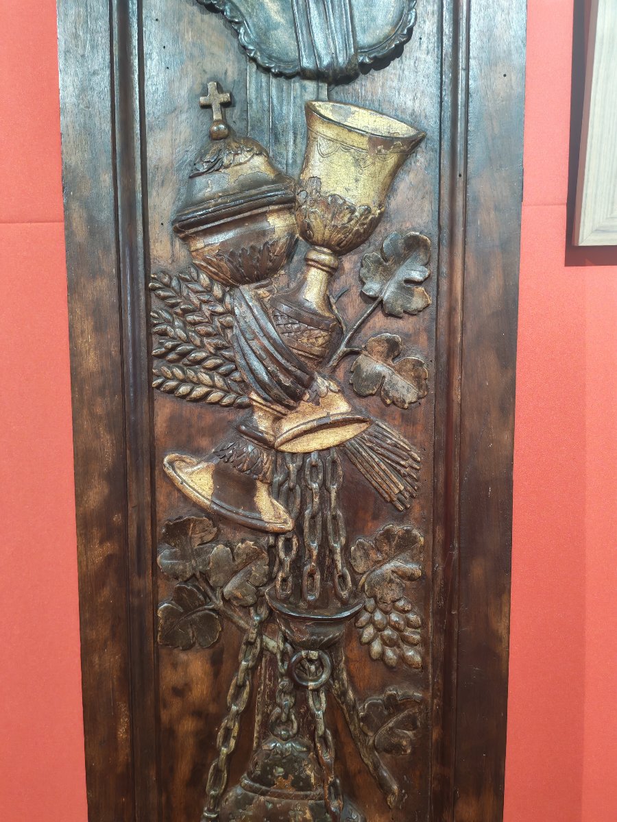 19th-century Carved Wooden Panels With Religious Themes-photo-2