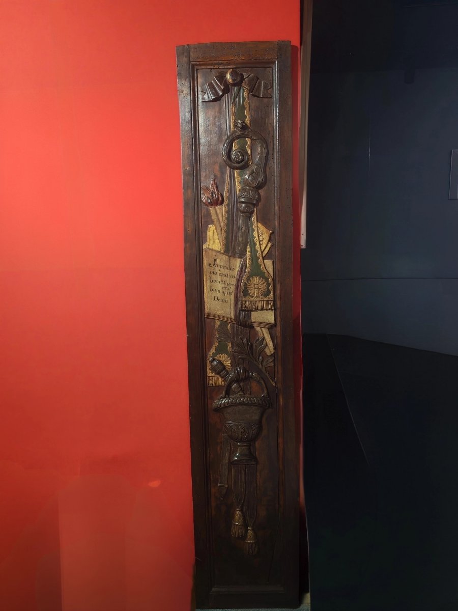 19th-century Carved Wooden Panels With Religious Themes-photo-3