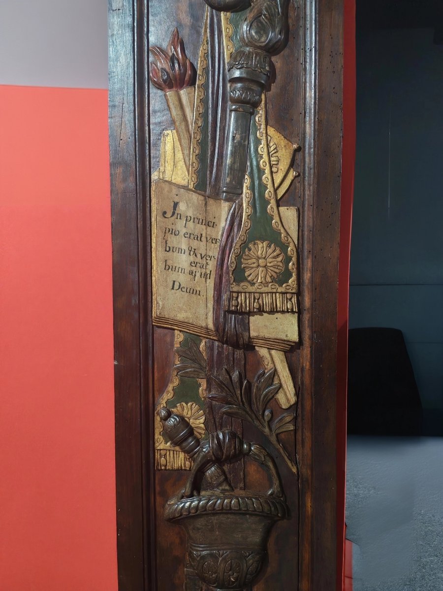 19th-century Carved Wooden Panels With Religious Themes-photo-2