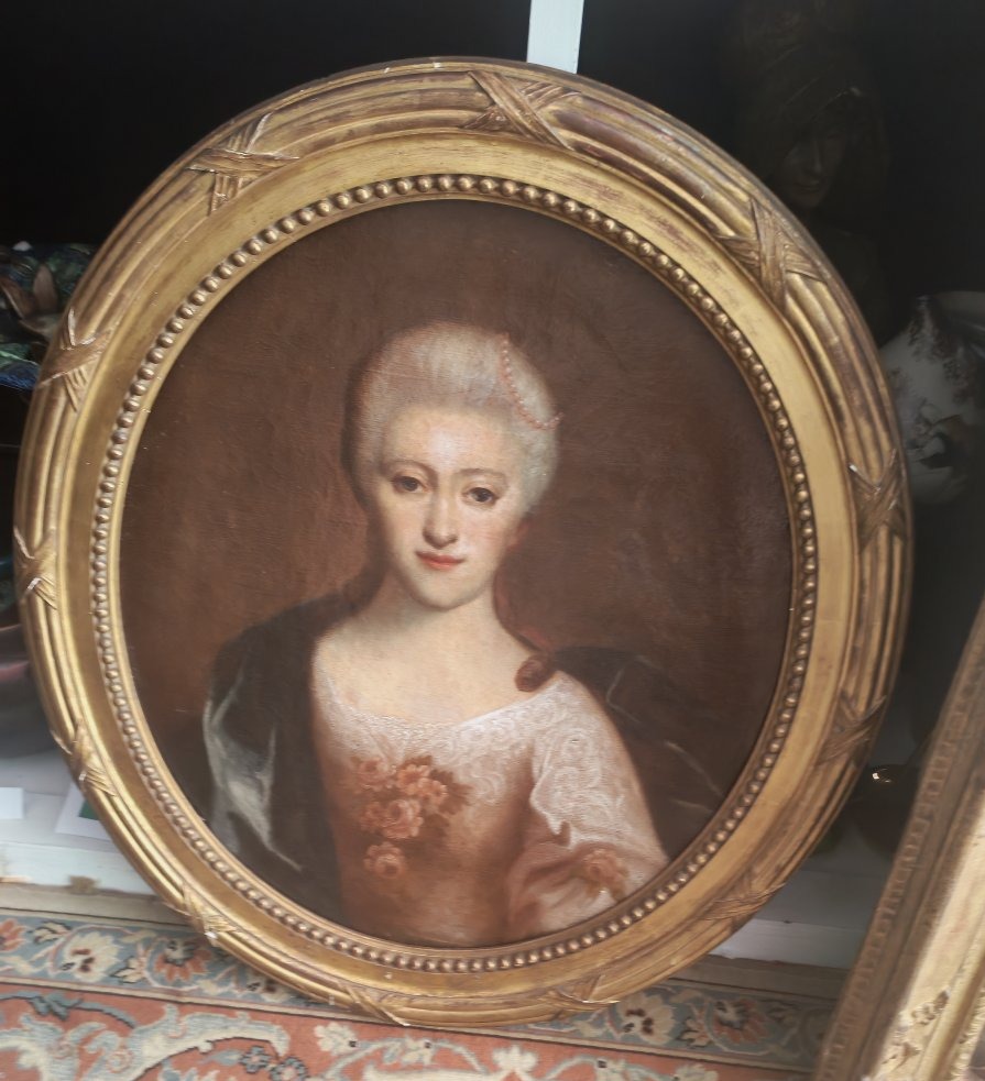 Portrait dame de qualité, huile sur toile d'époque  Louis XVI - XVIIIEME -photo-2