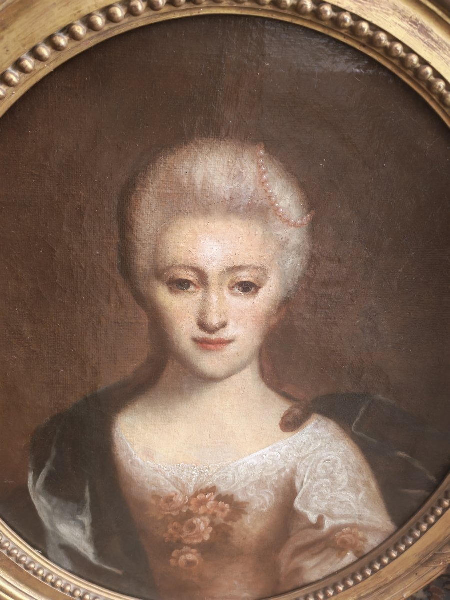 Portrait dame de qualité, huile sur toile d'époque  Louis XVI - XVIIIEME -photo-4