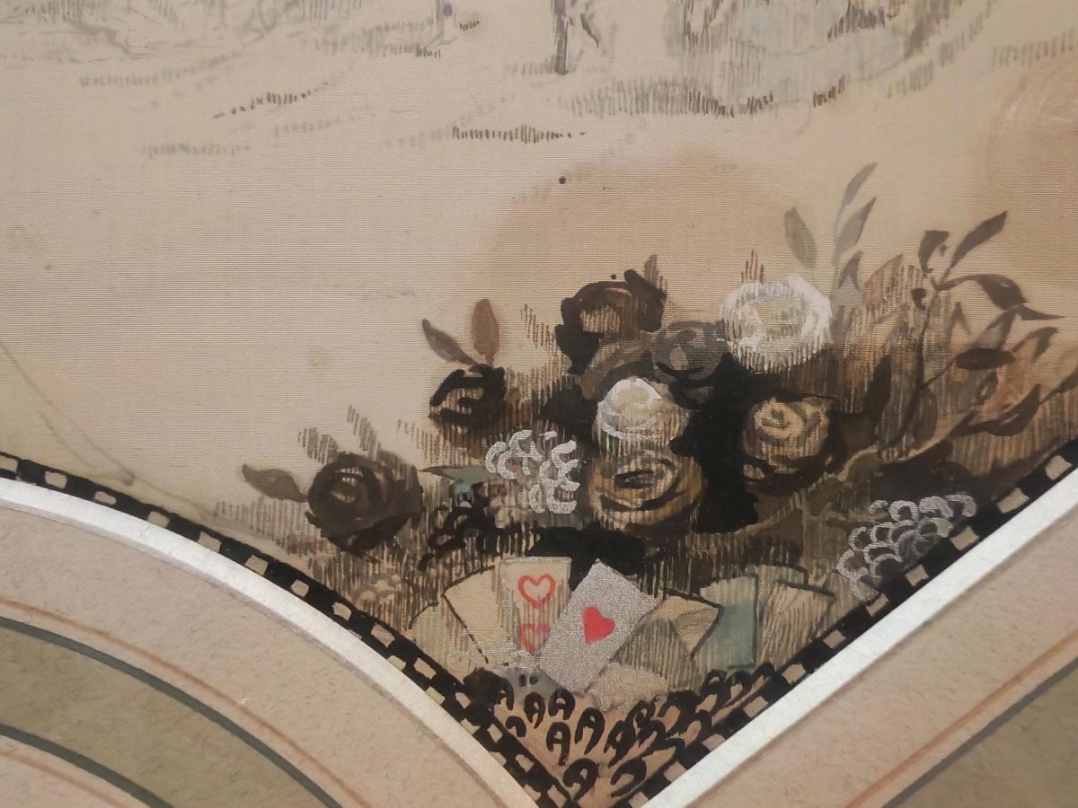 Design For A Fan Painted In Watercolor And Gouache On Silk By George Sheringham (1884–1937).-photo-2