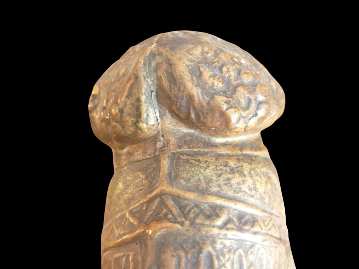 Signed 19th-century Art Nouveau Polychrome Terracotta Bust By Goldscheider.-photo-6