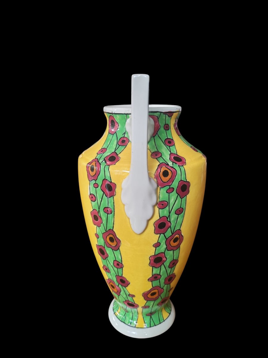 Boch Frères Keramis Vase – La Louvière, Belgium, "olga" Floral Model By Charles Catteau, 1925.-photo-4