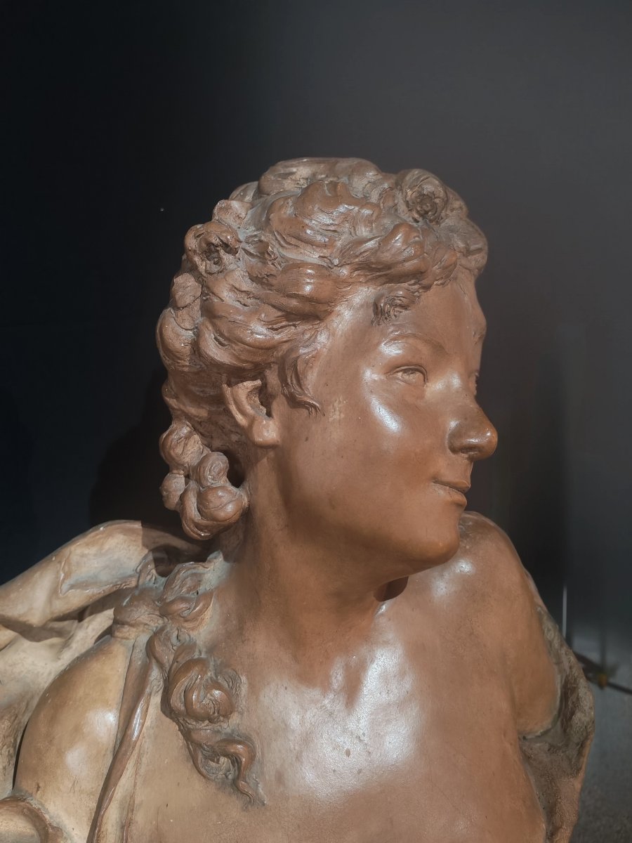 Grand modèle d'atelier de Jean-Baptiste Carpeaux , (1827-1875)  buste aux roses XIXeme-photo-2