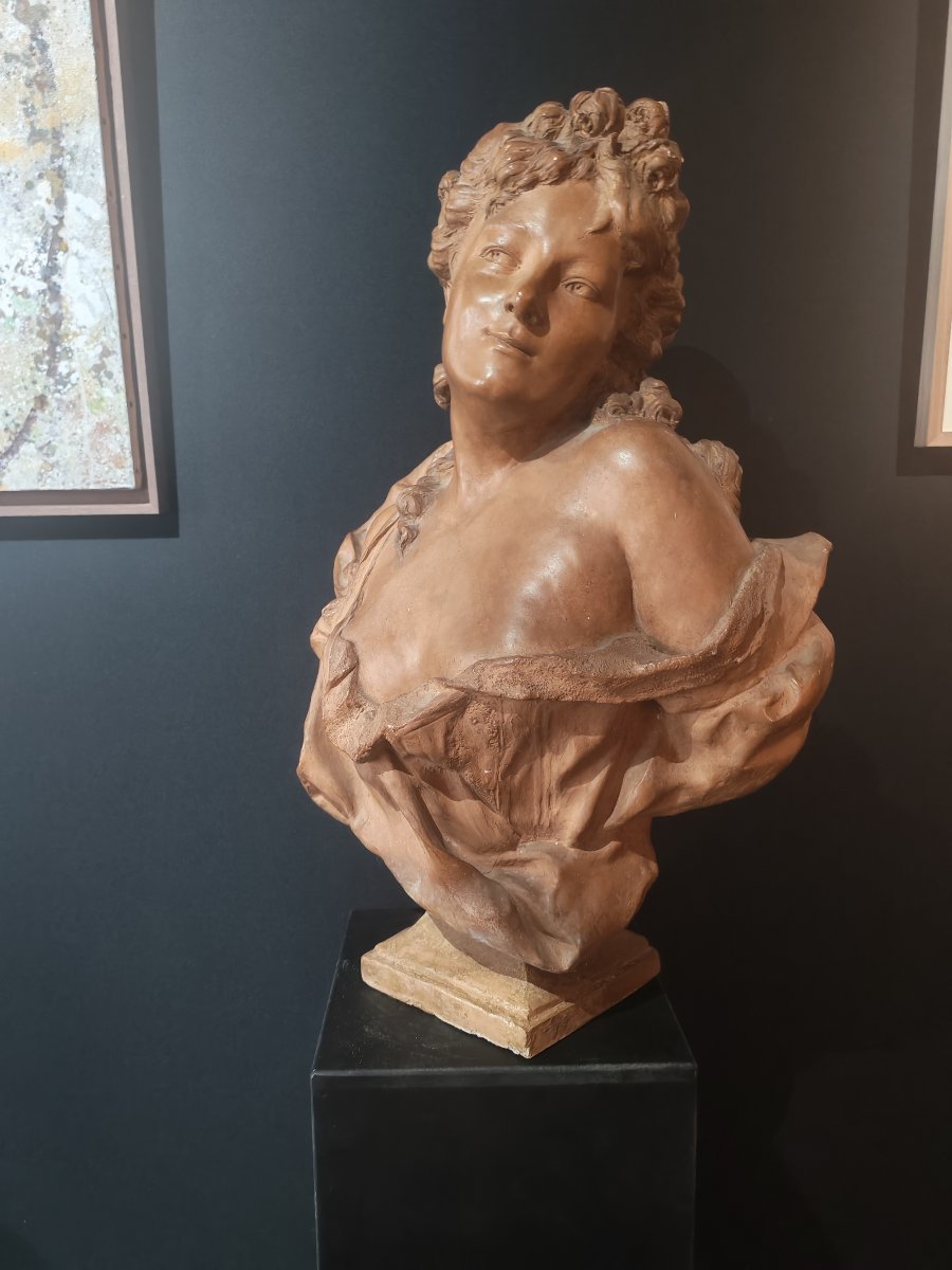 Grand modèle d'atelier de Jean-Baptiste Carpeaux , (1827-1875)  buste aux roses XIXeme-photo-5