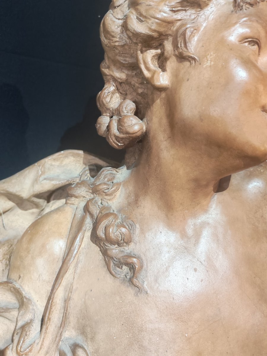 Grand modèle d'atelier de Jean-Baptiste Carpeaux , (1827-1875)  buste aux roses XIXeme-photo-6
