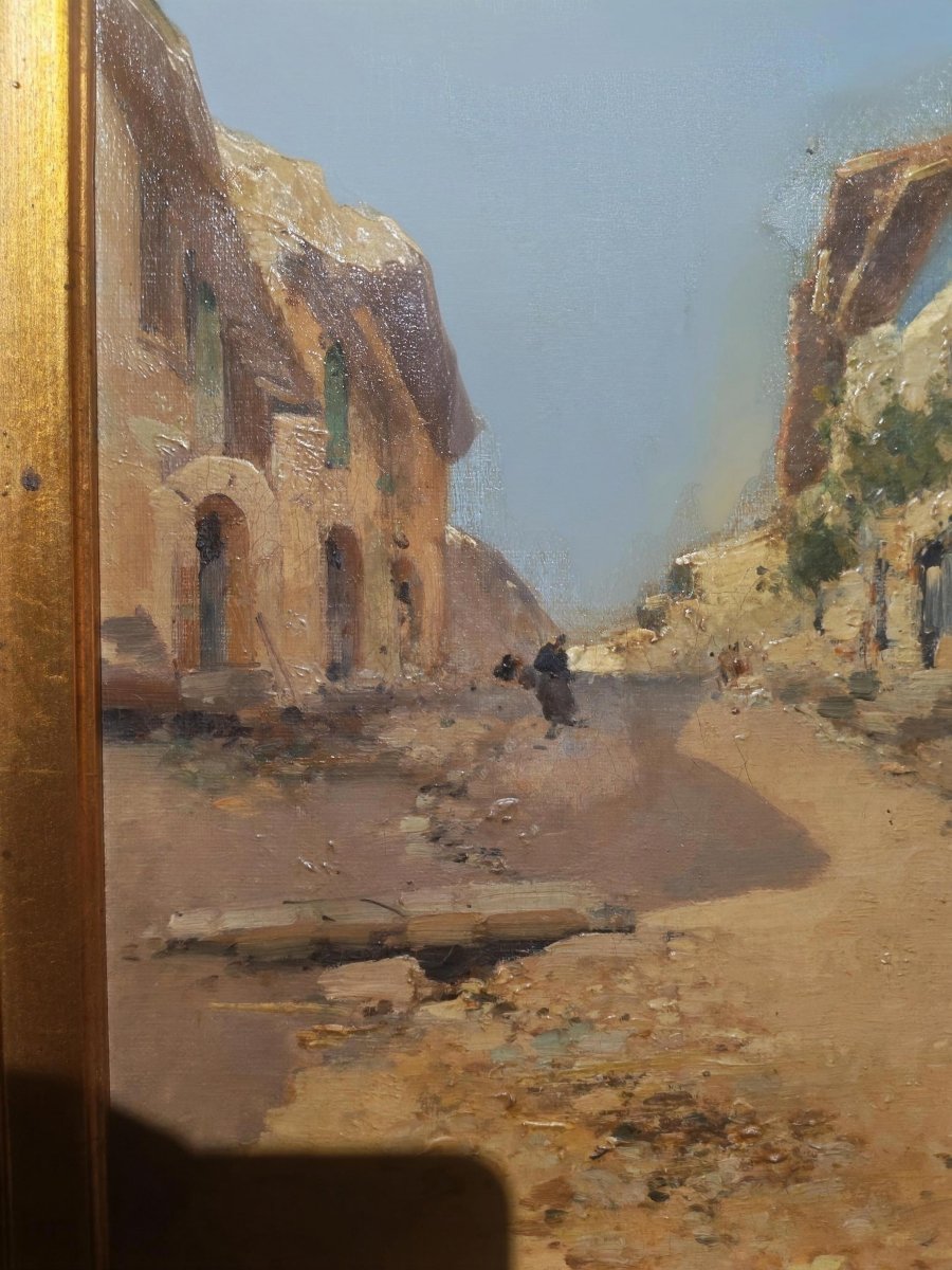 Peinture à l'huile sur toile signée « Lieven » (1854–1941) —  pseudonyme du peintre Galoue-photo-4