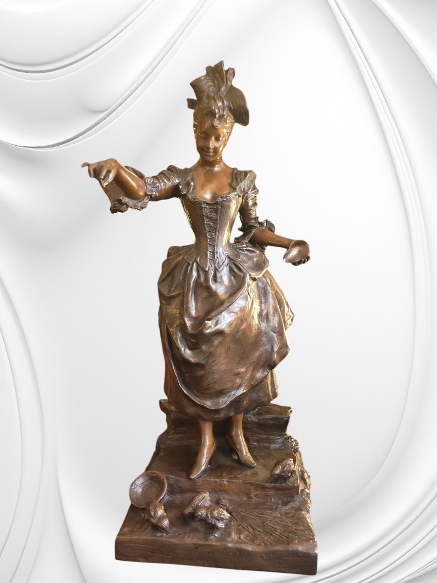 Bronze Sculpture Titled "spring" By Georges Van Der Straeten, 19th Century