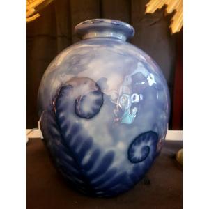 Limoges Camille Tharaud Enameled Porcelain Ball Vase