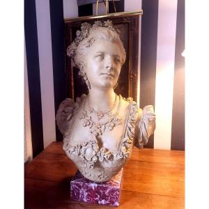 Buste, Sculpture En Terre Cuite De Carrier Belleuse
