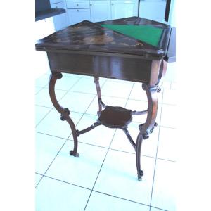 Marquetry Handkerchief Games Table, Edwardian Style, 20th Century