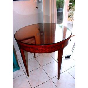 Inlaid Table (diamond) Stamped “paris Crystal Staircase” Louis XVI Style