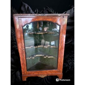Paire D Encoignures Vitrine En Marqueterie Bois  De Rose - XIXeme