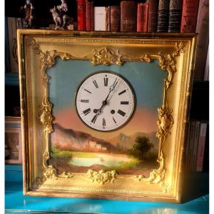  Square Clock Table - 19th Century Charles X