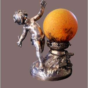 Silver-plated Bronze Signed By Louis Moreau, 20th Century, 1915