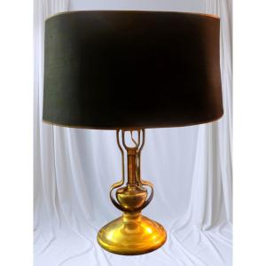 lampe ancienne de paquebot  1930, en bronze massif patiné. 