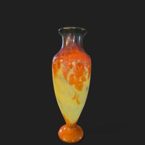 Grand vase Art Déco de Charles Schneider, signé le berlingot tricolore- XXeme